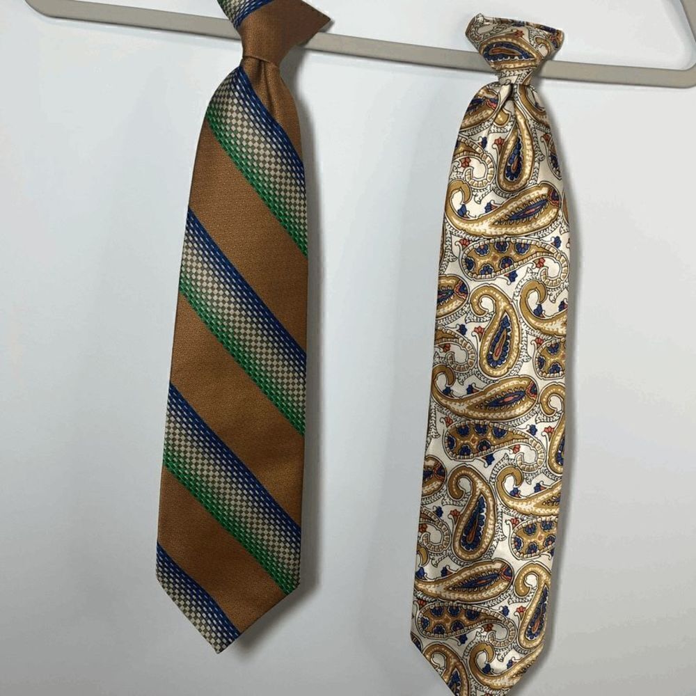2 Vintage Clip on Ties